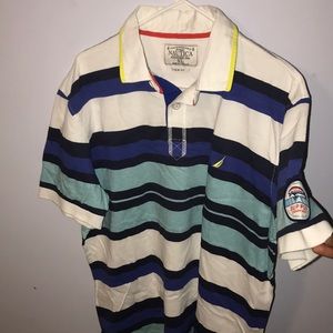Nautica polo! Multi-blue and white